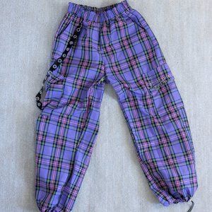 Purple Plaid Cargo Pant